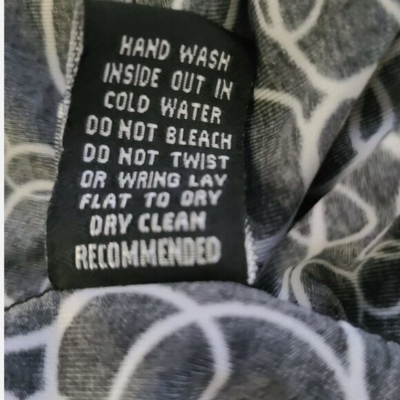 BCBGmaxazria Tunic Dress Top Black white circles Tie Ruched Waist Small - Picture 9 of 10